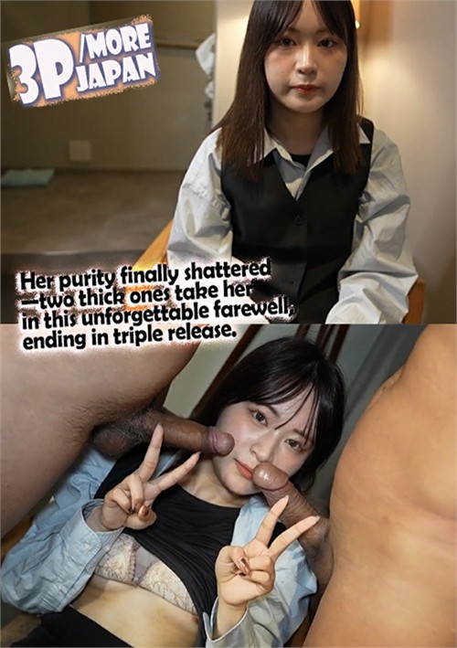 Her purity finally shattered two thick ones take her in this unforgettable farewell, ending in triple release