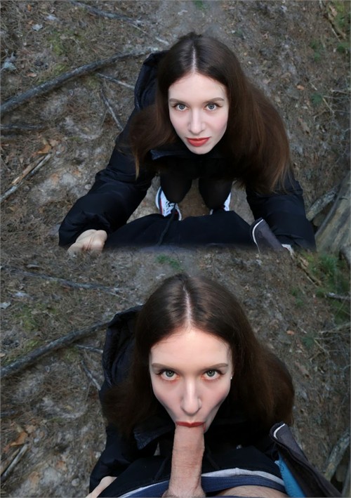 We went hiking and I simply couldn’t resist to give him a blowjob in the middle of the woods